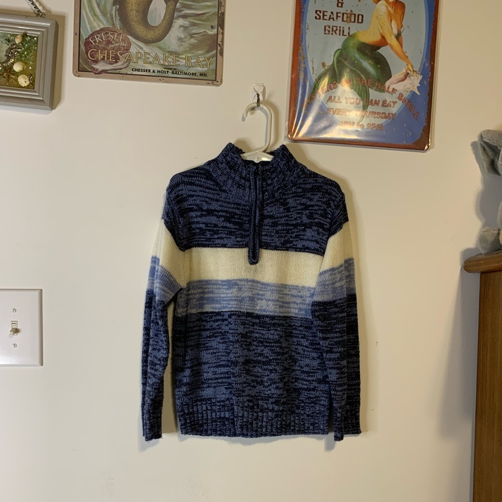 Boys Sezzit Blue White Sweater